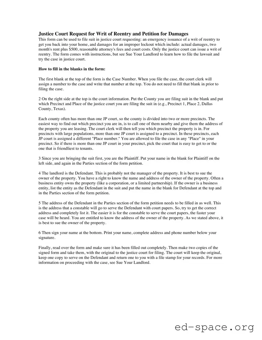 Blank Texas Plaintiffs Petition PDF Form