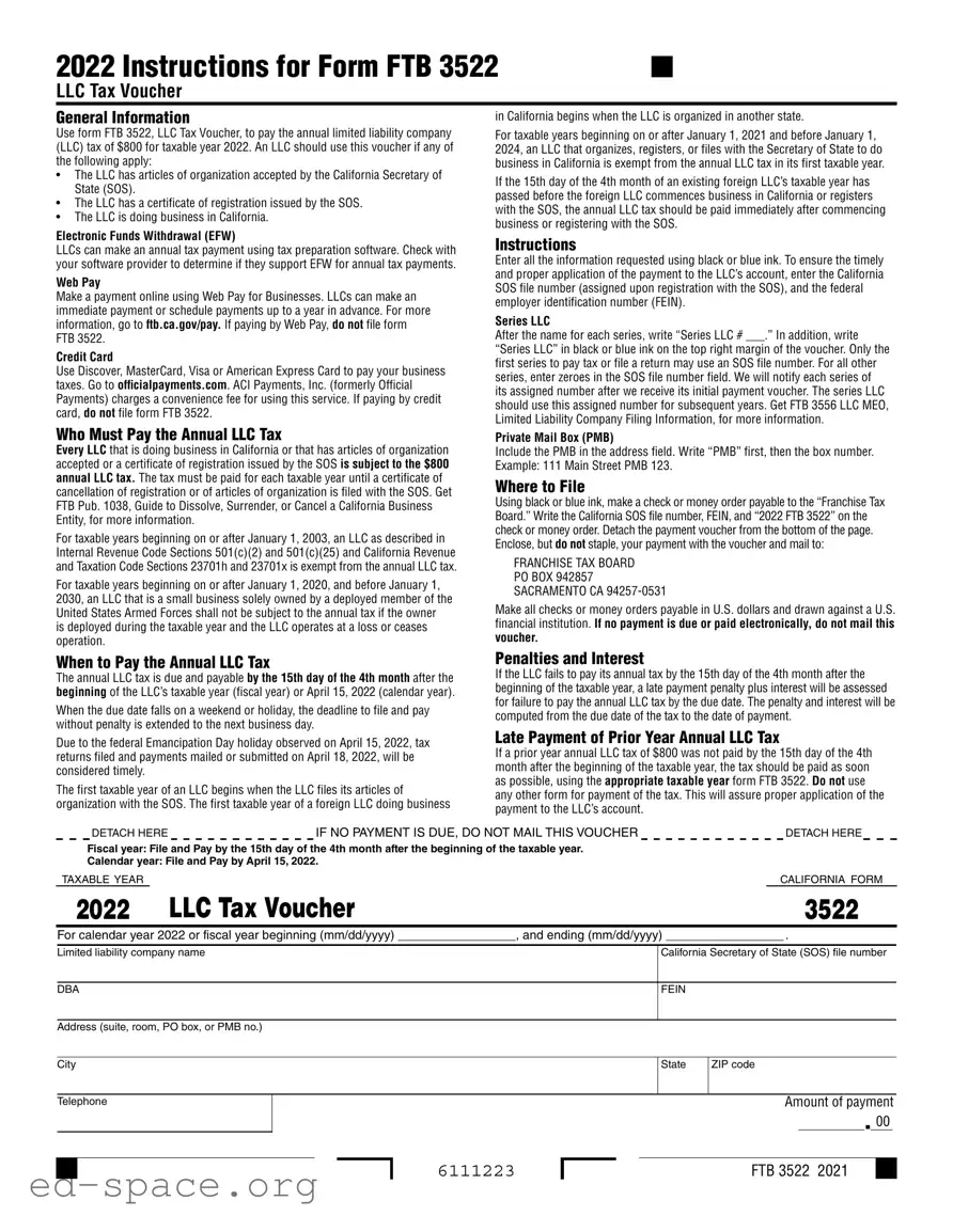 Blank California 3522 PDF Form