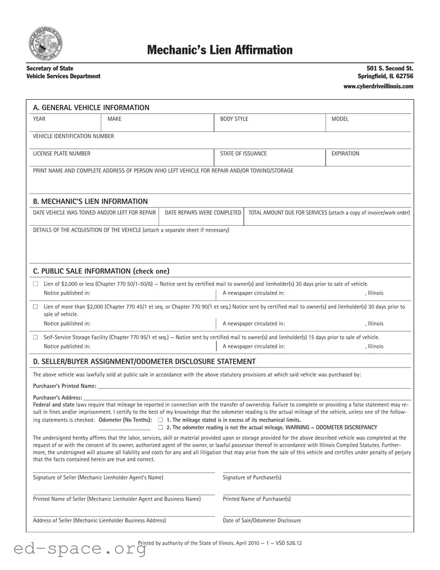 Blank Cyberdrive Illinois Mechanics Lien PDF Form