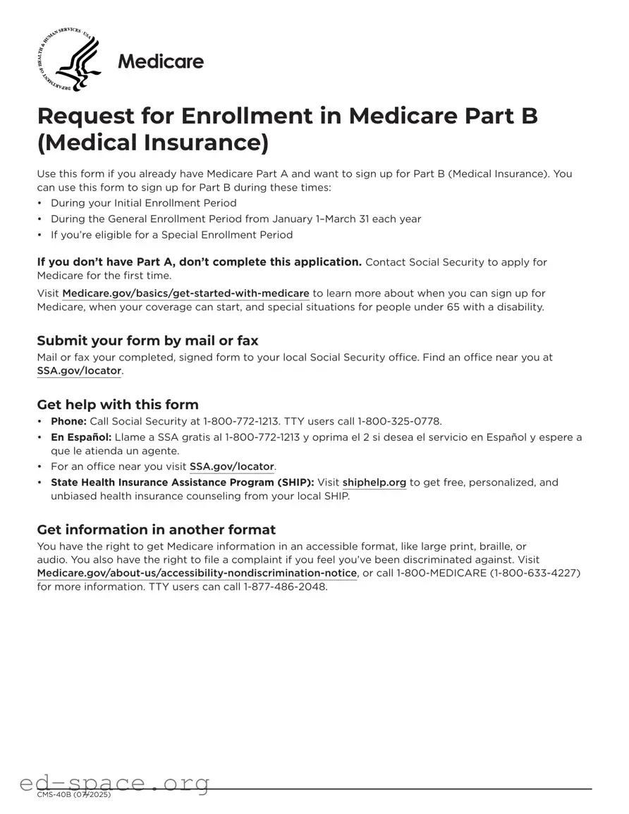 Blank CMS-40B PDF Form