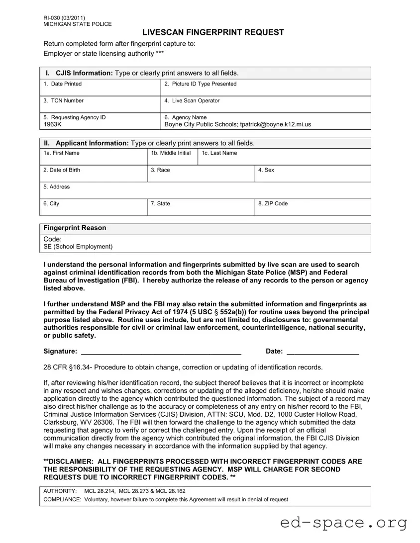 Blank Ri 030 Michigan PDF Form