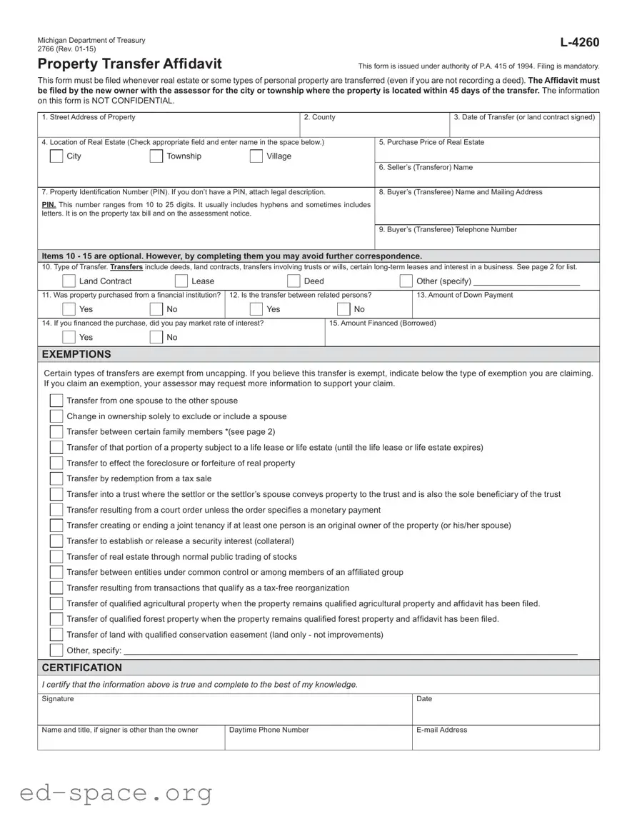 Blank Michigan 2766 PDF Form