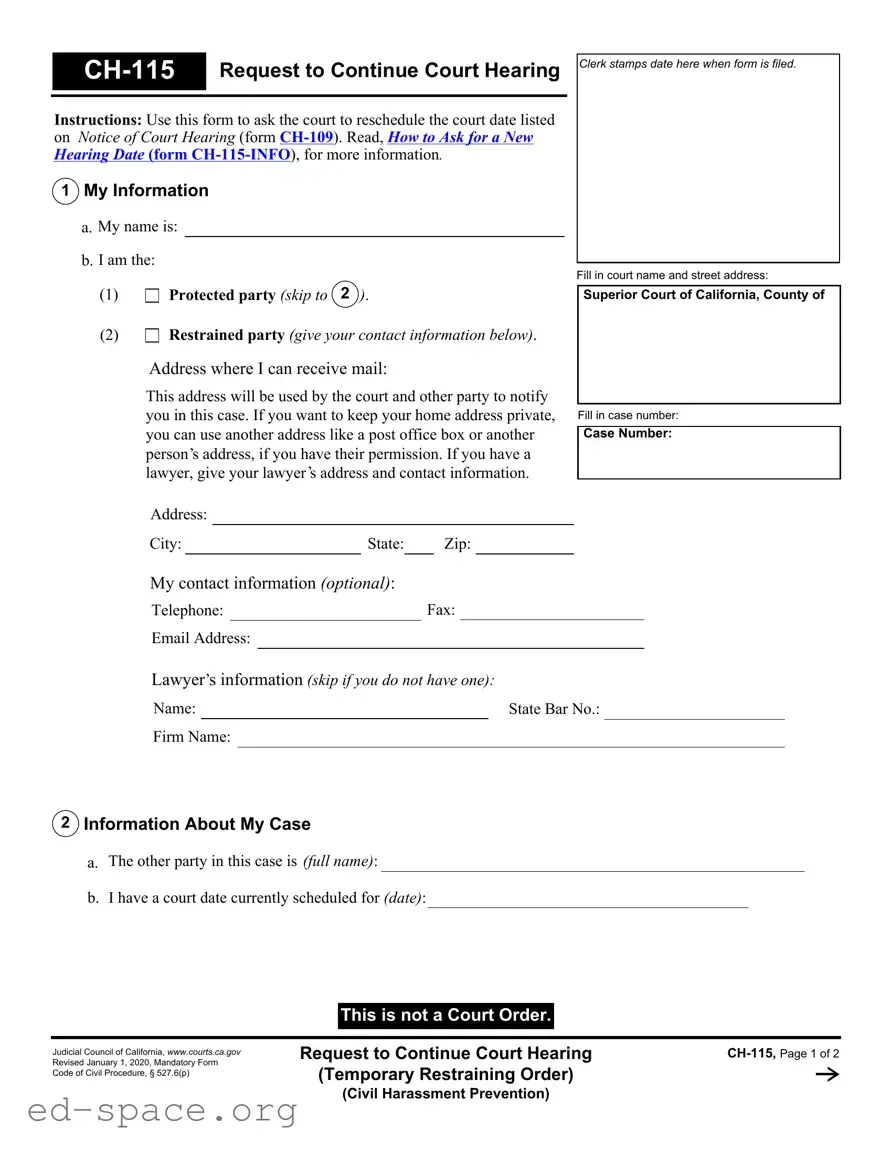 Blank California Ch 115 PDF Form
