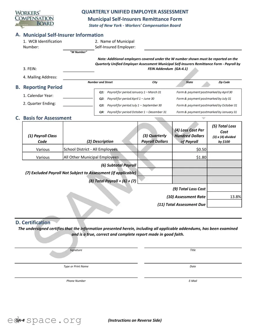 Blank Ga 4 New York PDF Form