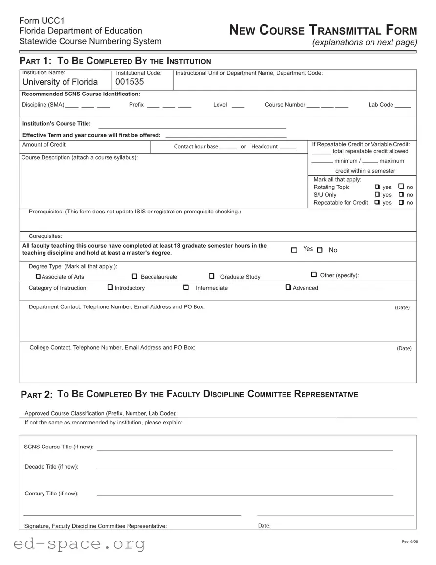 Blank Florida Ucc1 PDF Form