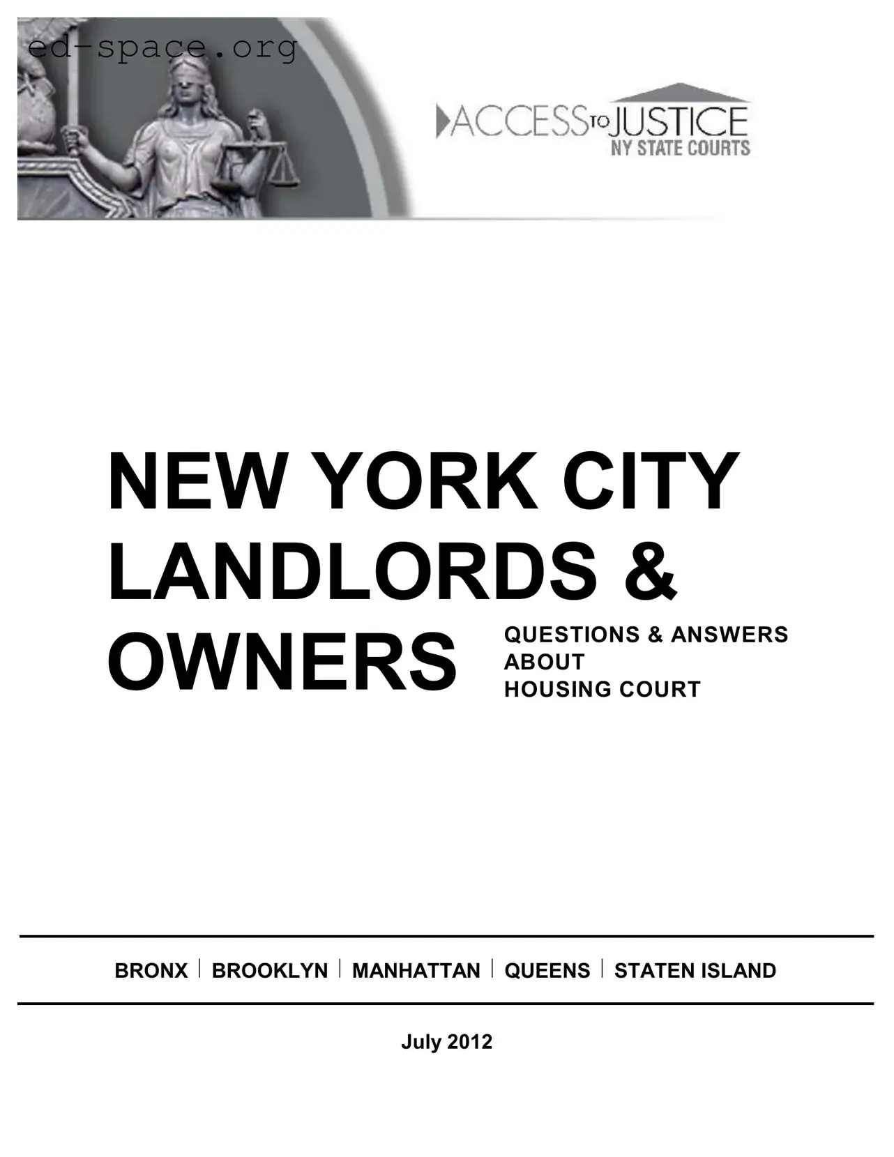 Blank New York Landlord PDF Form