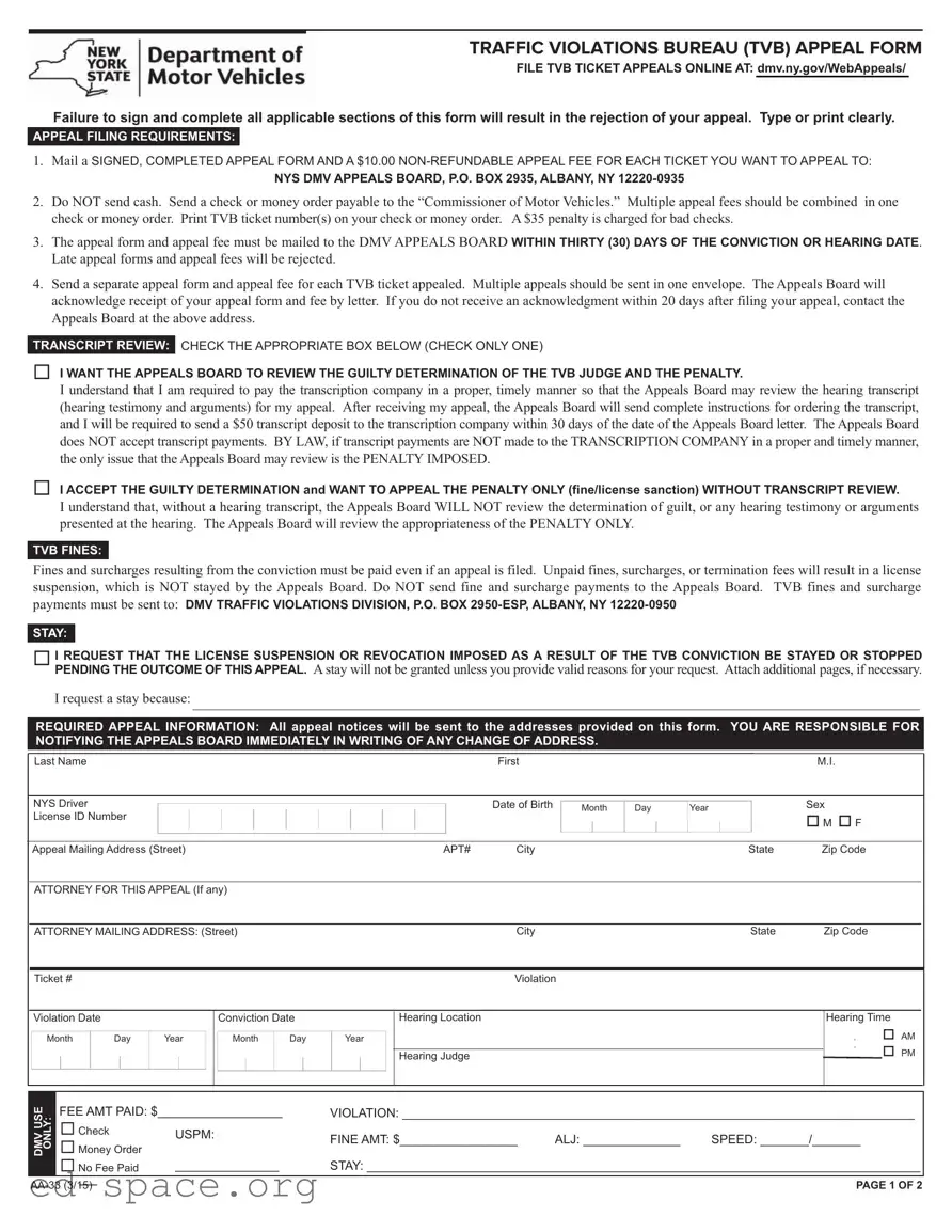 Blank Aa 33 New York PDF Form