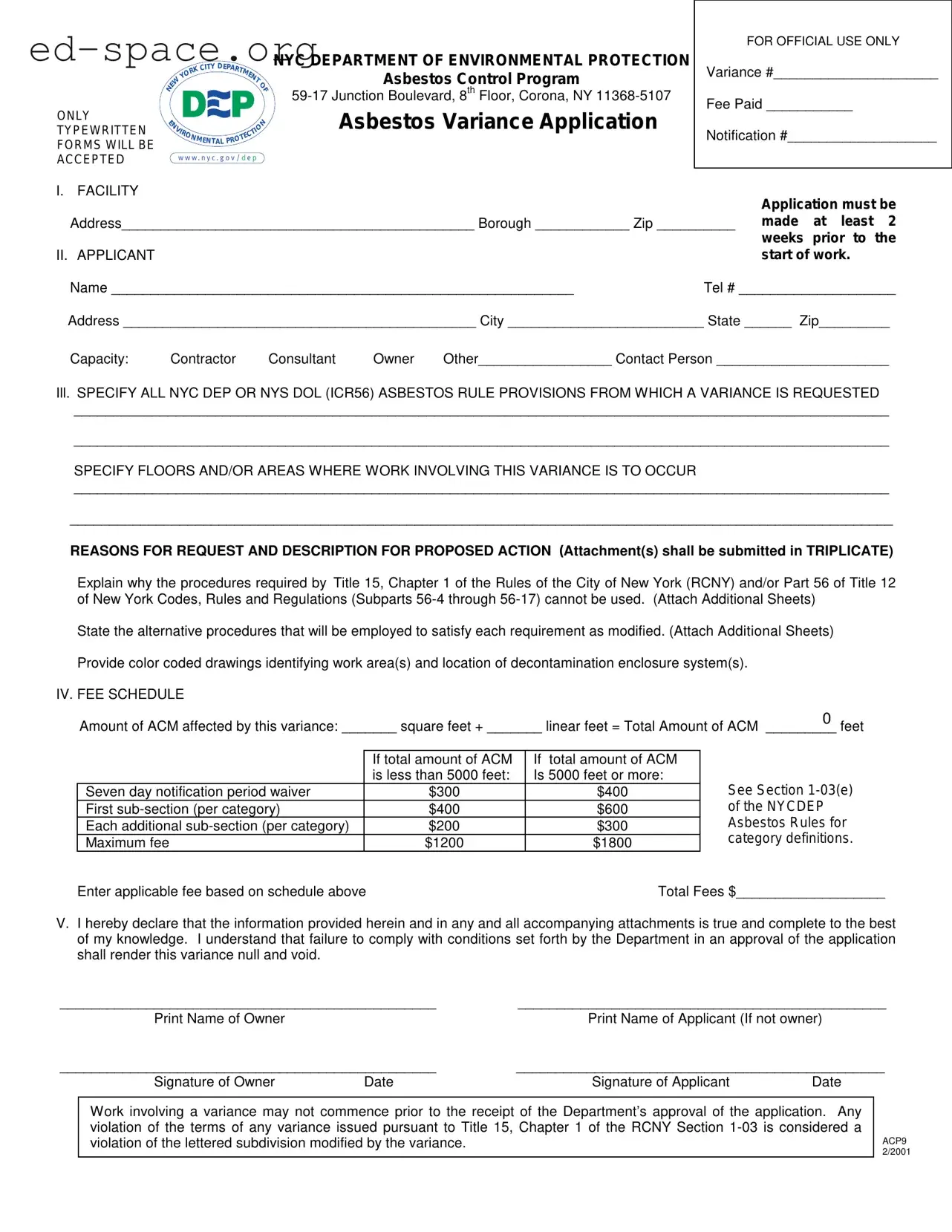 Blank New York Acp9 PDF Form