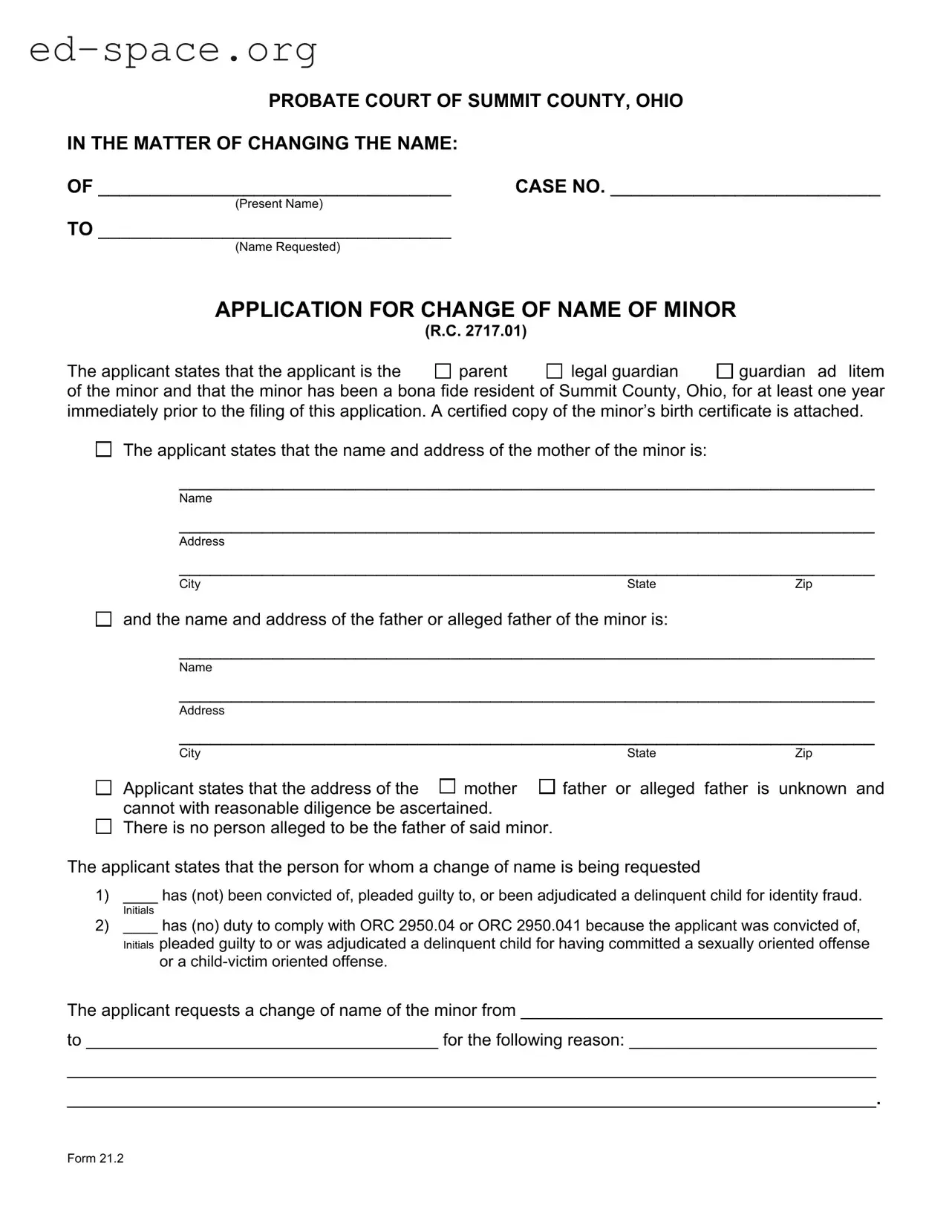 Blank Ohio 21 2 PDF Form