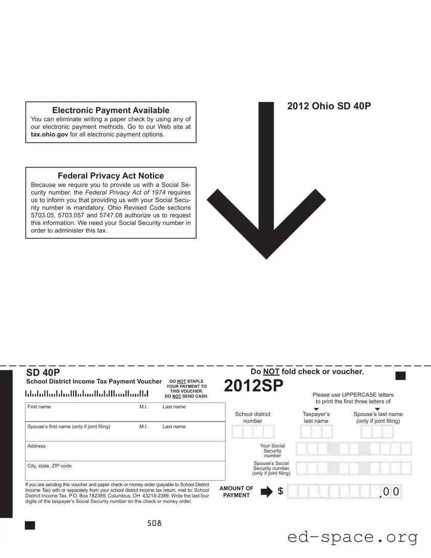 Blank Ohio Sd 40P PDF Form