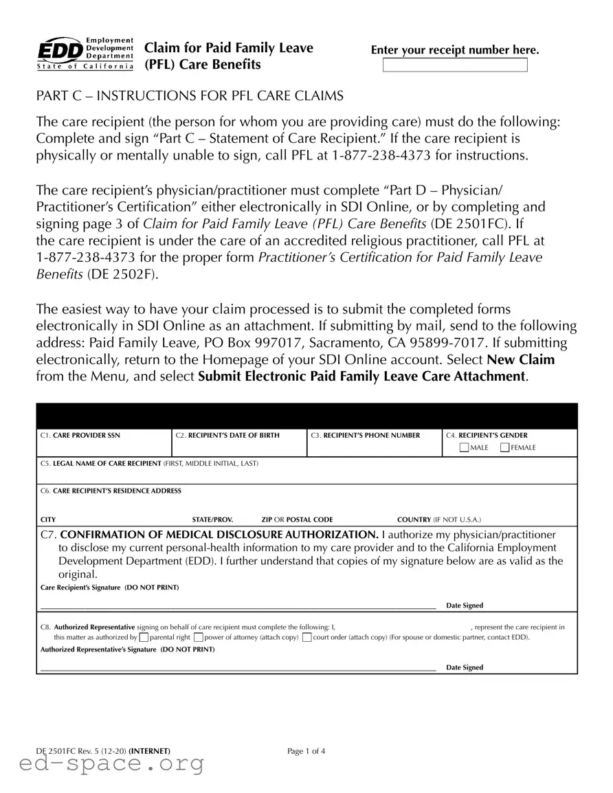 Blank De2501Fc PDF Form