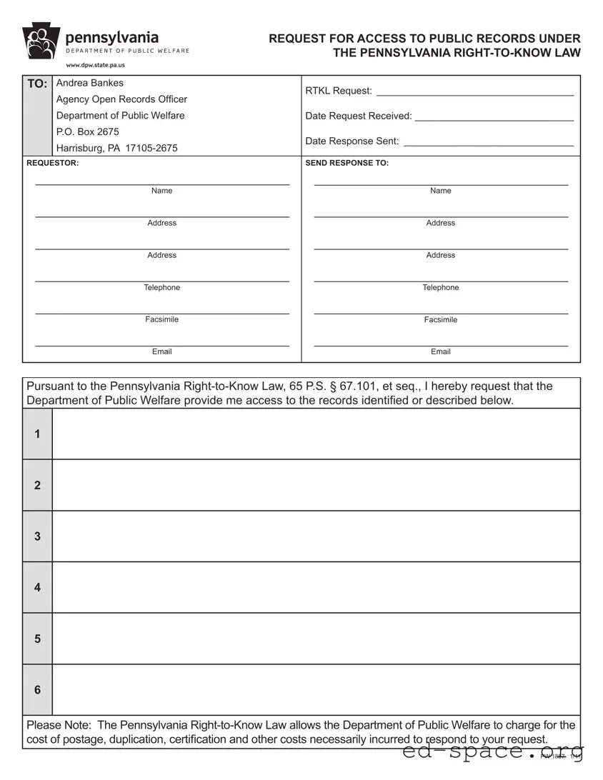 Blank Pennsylvania Pw 1857 PDF Form
