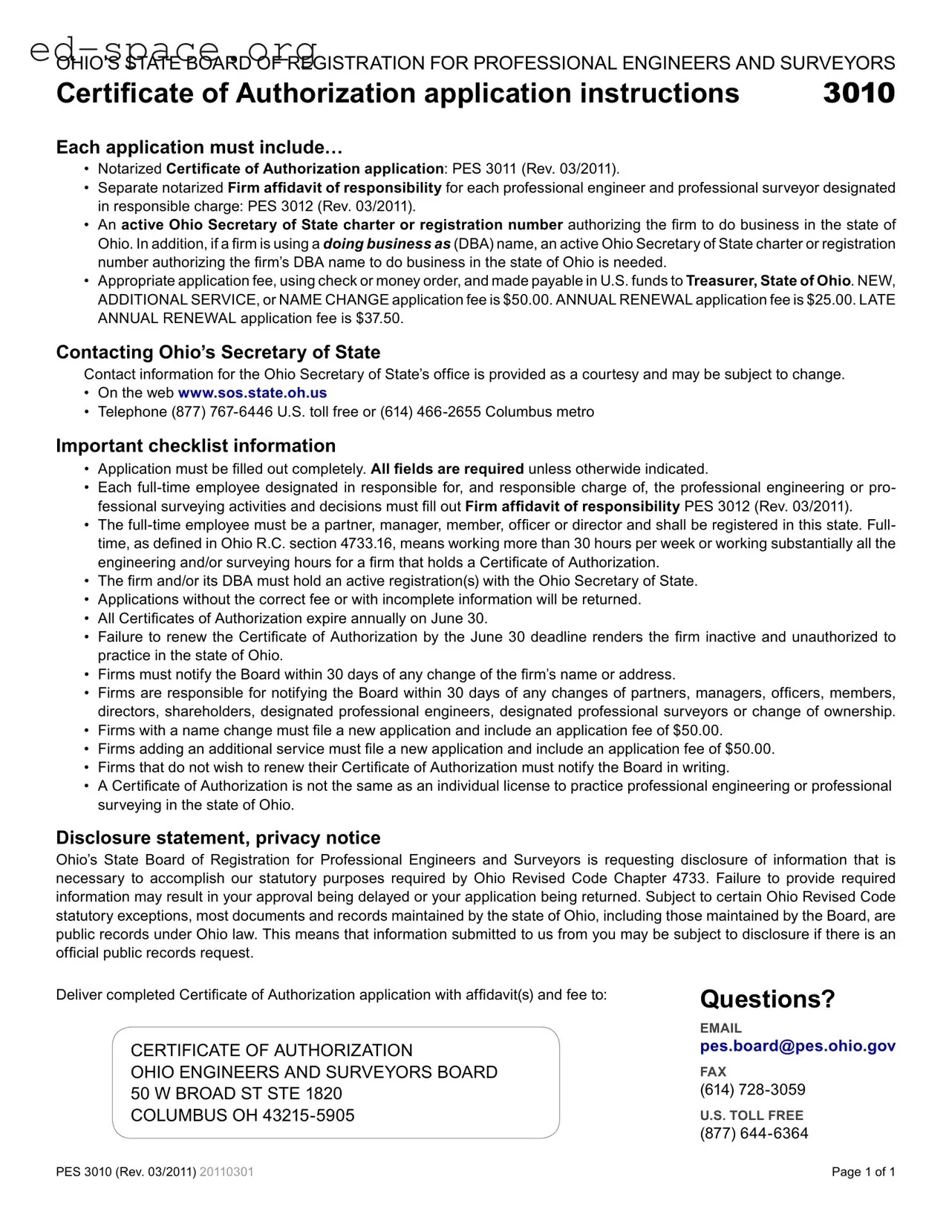 Blank Ohio 3011 PDF Form