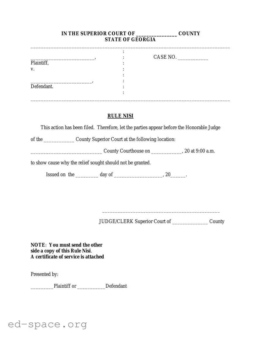 Blank Georgia Rule Nisi PDF Form