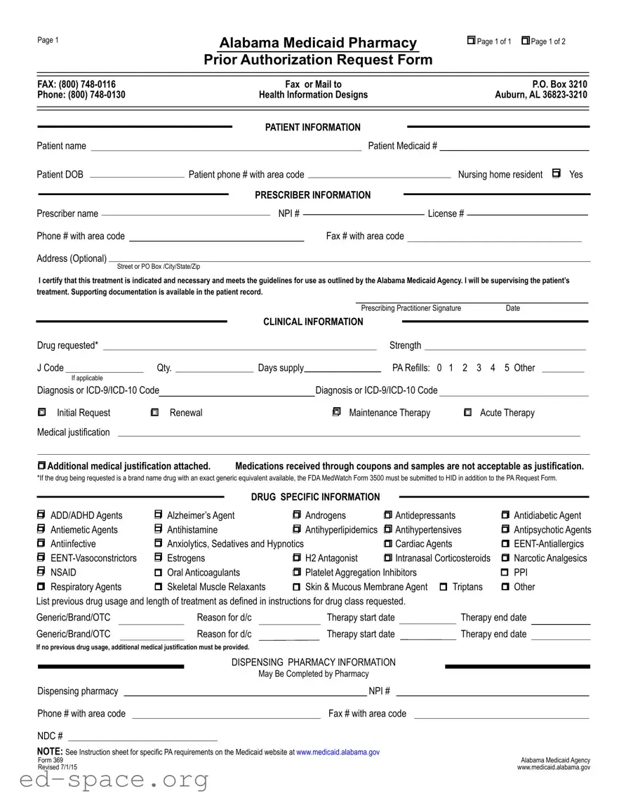 Blank Alabama 369 PDF Form