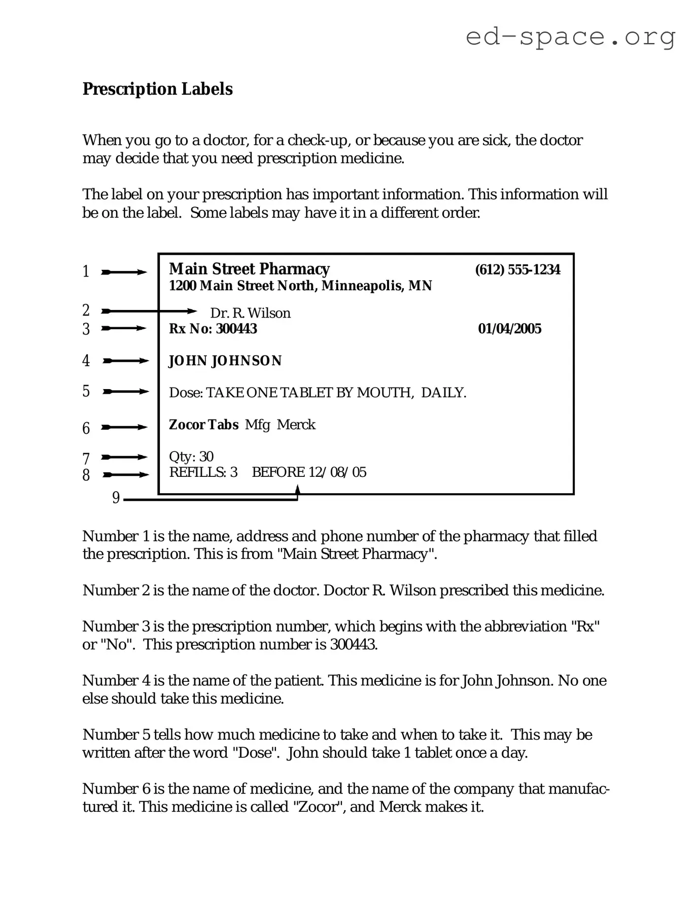Blank Prescription Label PDF Form