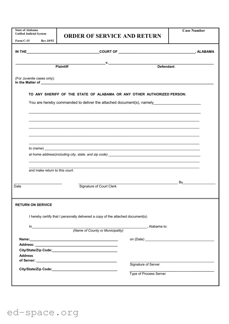 Blank C 15 Alabama PDF Form