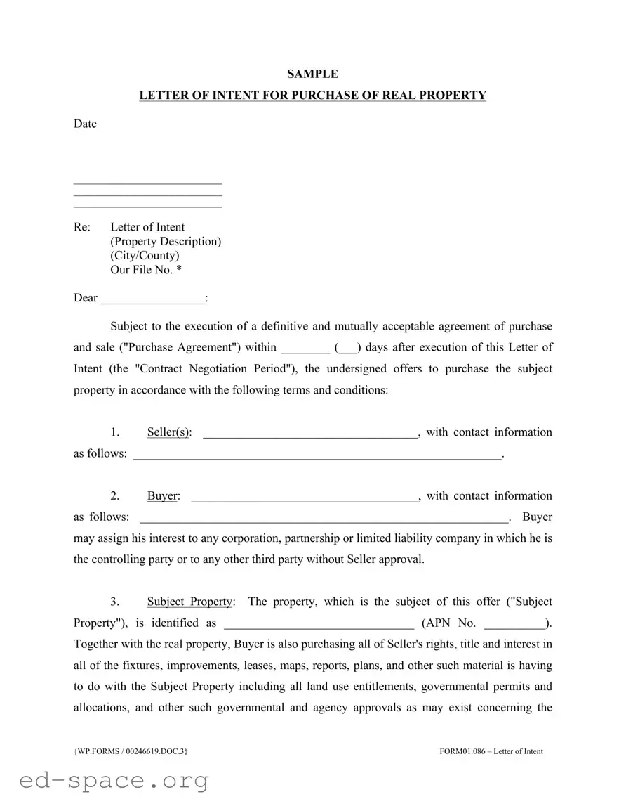 Blank Letter To Purchase Land PDF Form