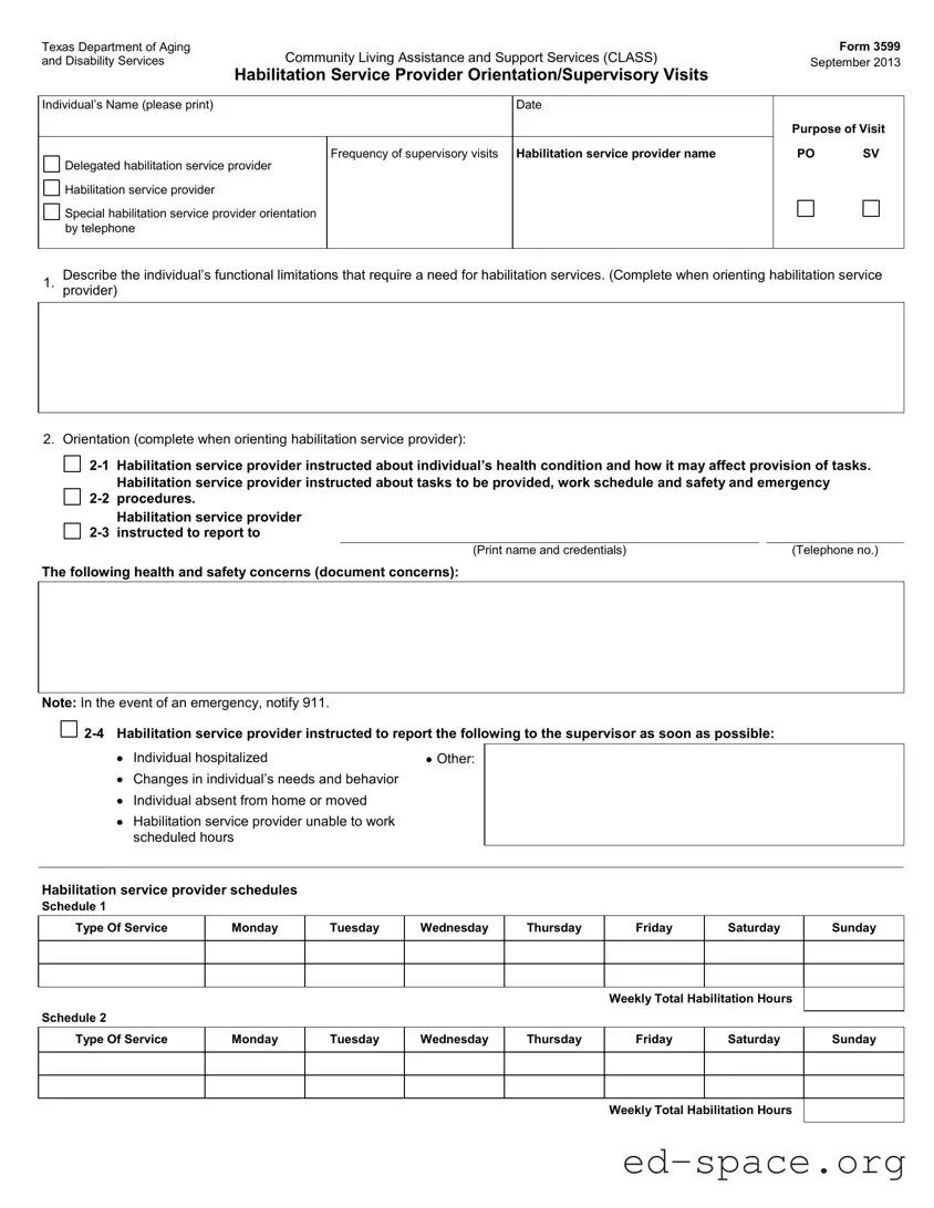 Blank Texas 3599 PDF Form