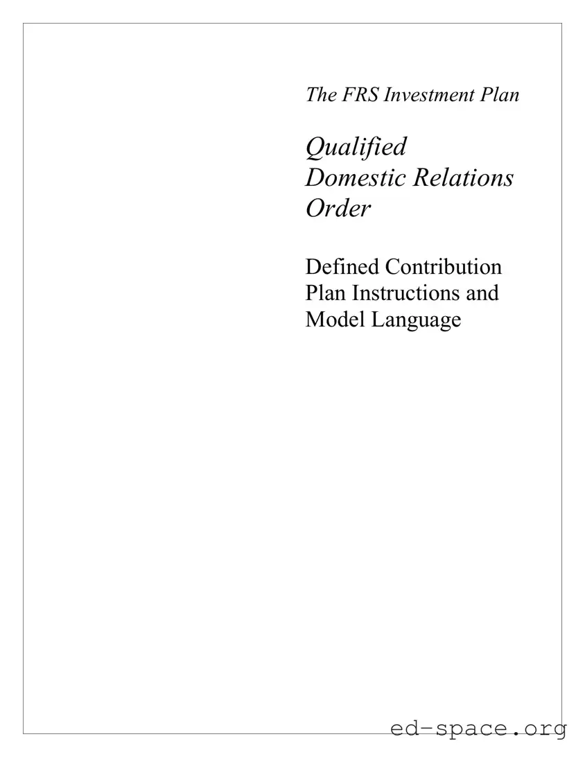 Blank Qdro PDF Form
