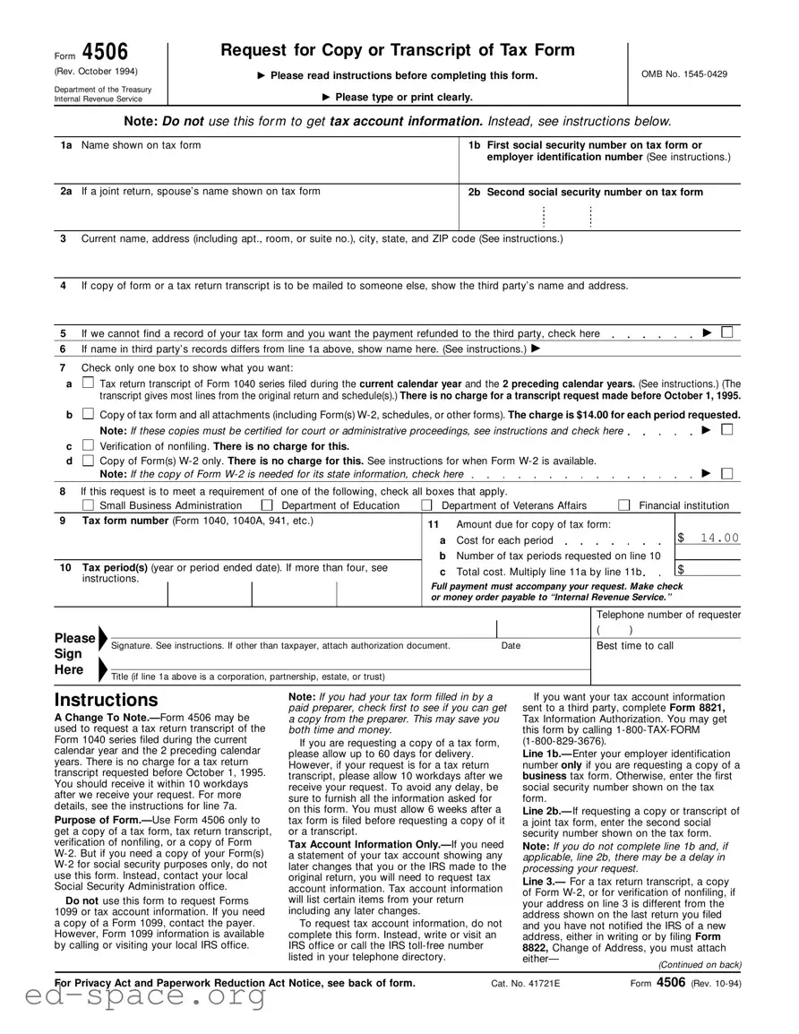Blank Georgia 4506 PDF Form