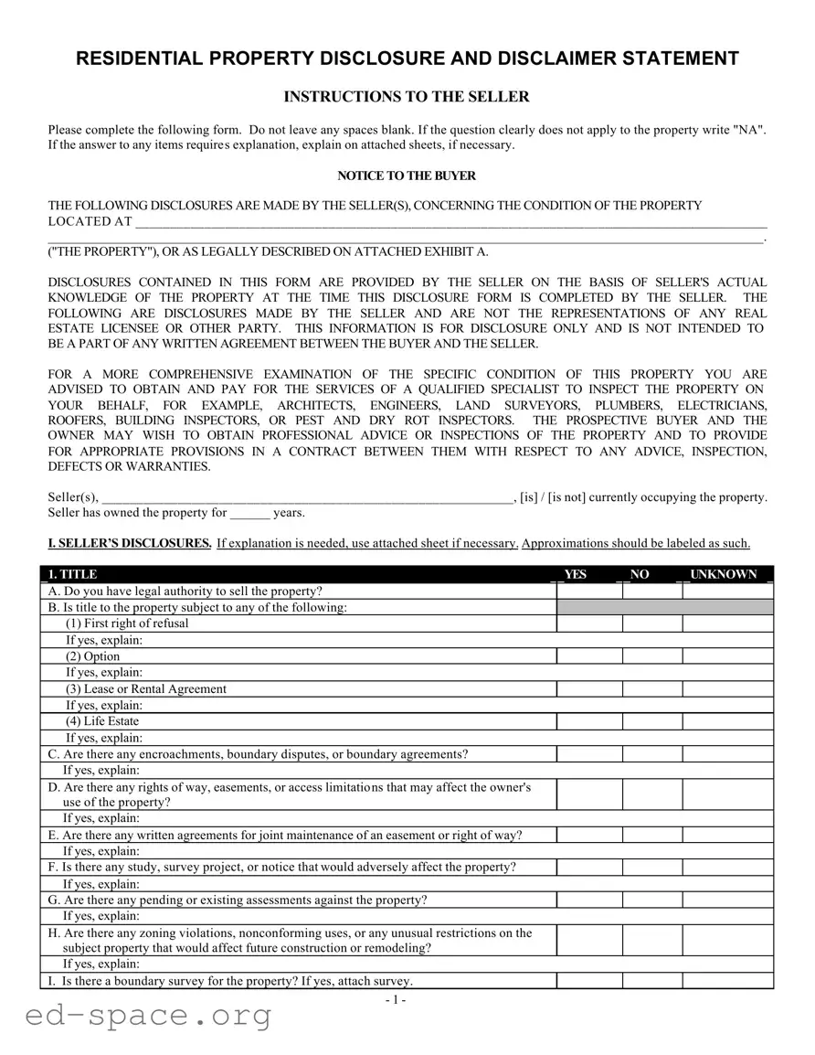 Blank Georgia Residential Real Estate PDF Form