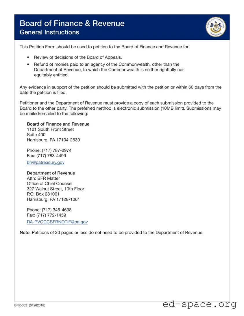 Blank Pennsylvania Petition PDF Form