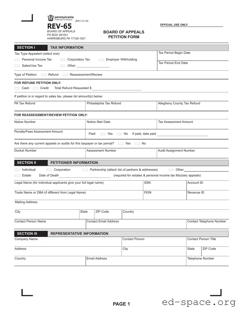 Blank Pennsylvania PDF Form