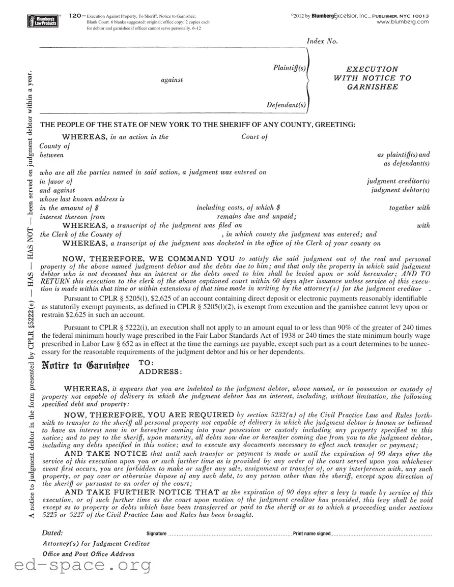 Blank Blumberg 120 PDF Form