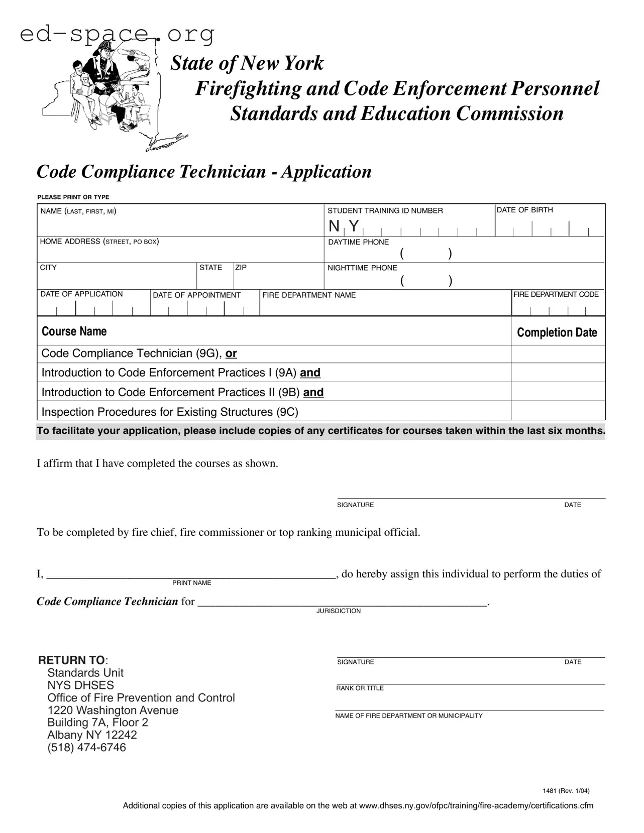 Blank New York 1481 PDF Form