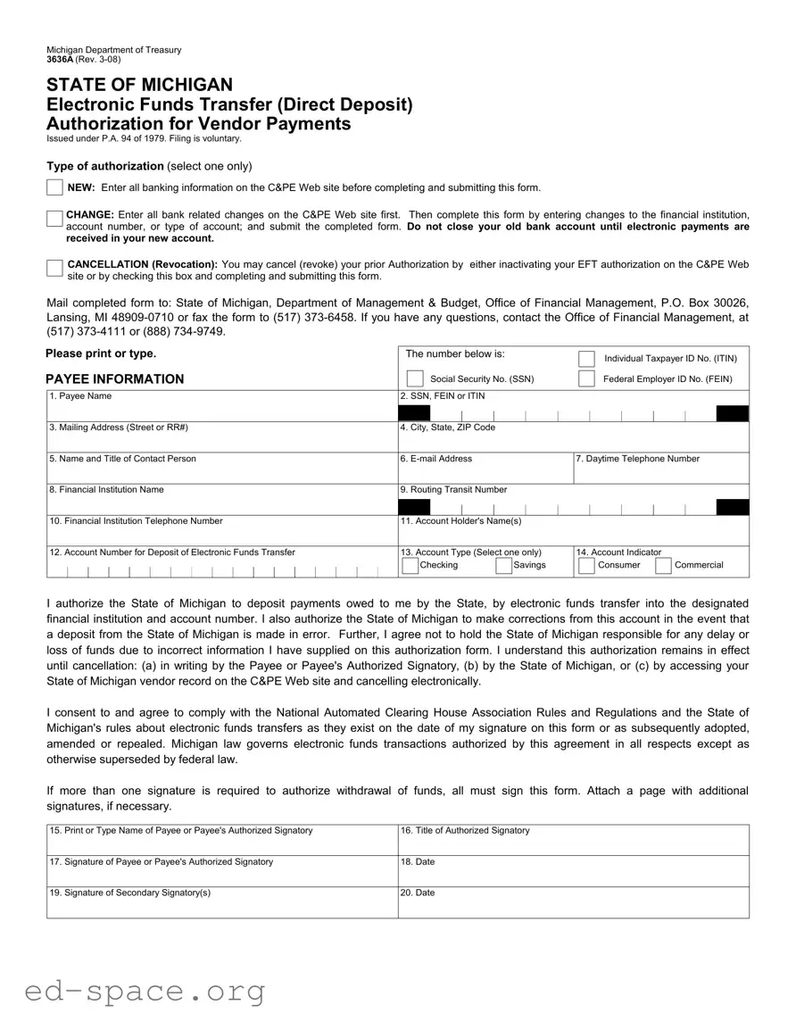 Blank 3636A Michigan PDF Form