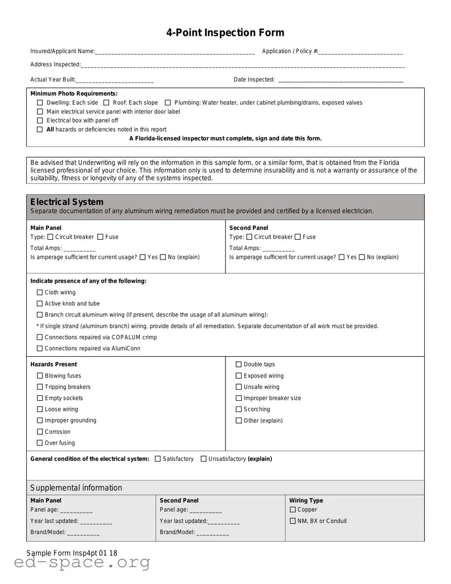 Blank 4 Point Inspection PDF Form
