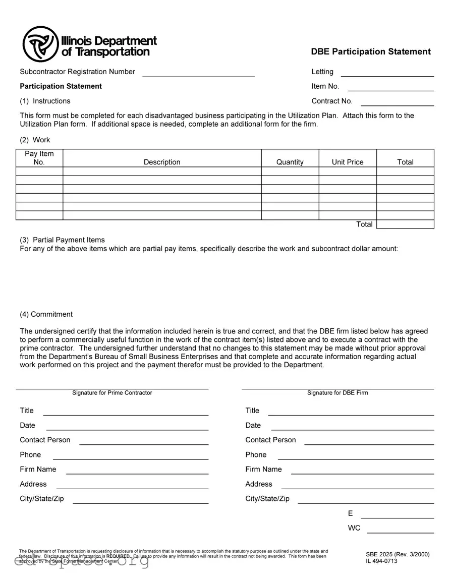 Blank Illinois Sbe 2025 PDF Form