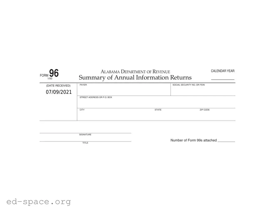 Blank 96 Alabama PDF Form