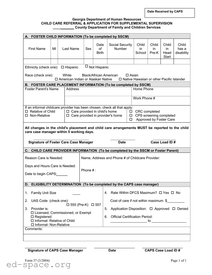 Blank Georgia 57 PDF Form
