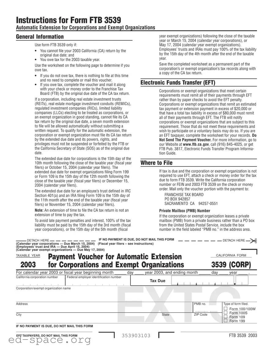 Blank California 3539 PDF Form