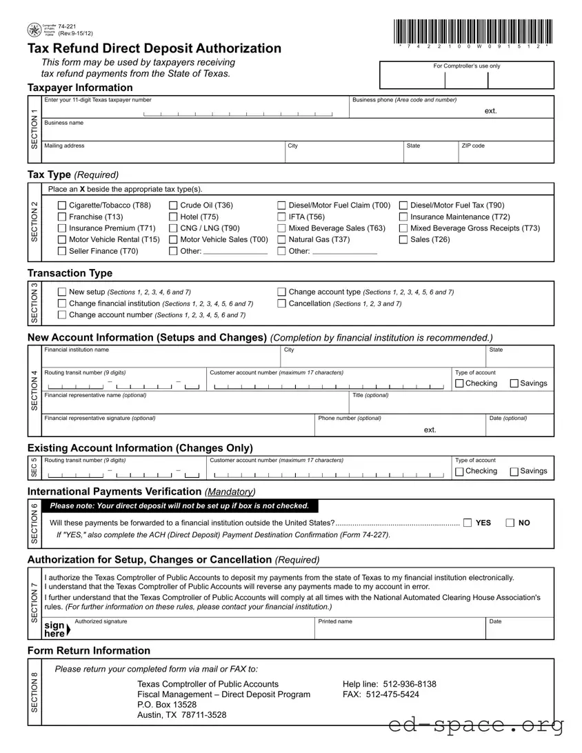 Blank Texas 74 221 PDF Form