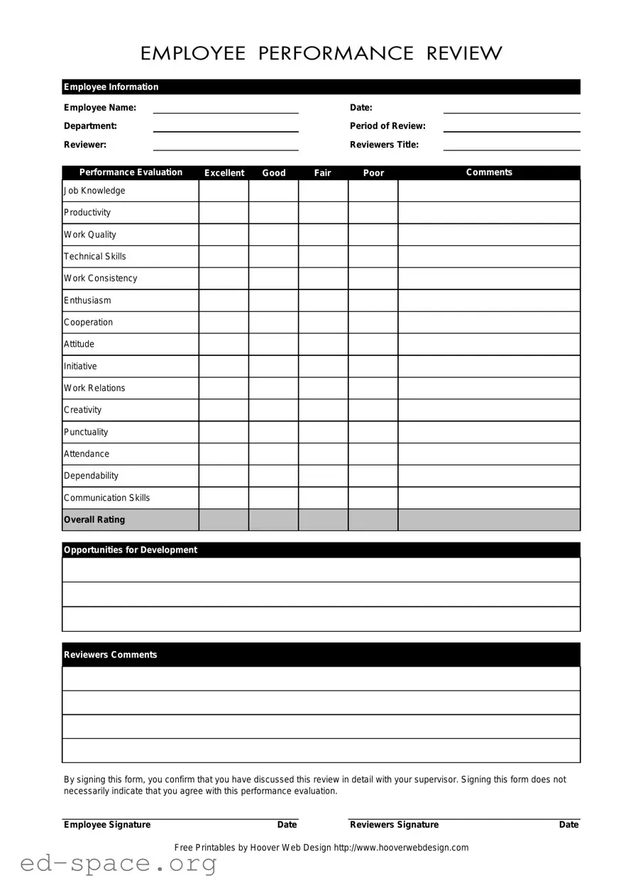 Blank Employee PDF Form