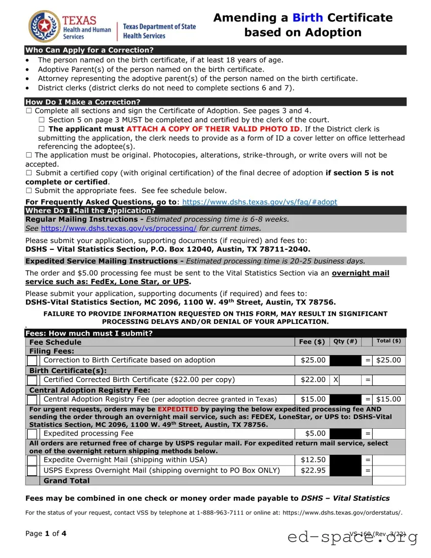 Blank Texas Adoption Papers PDF Form