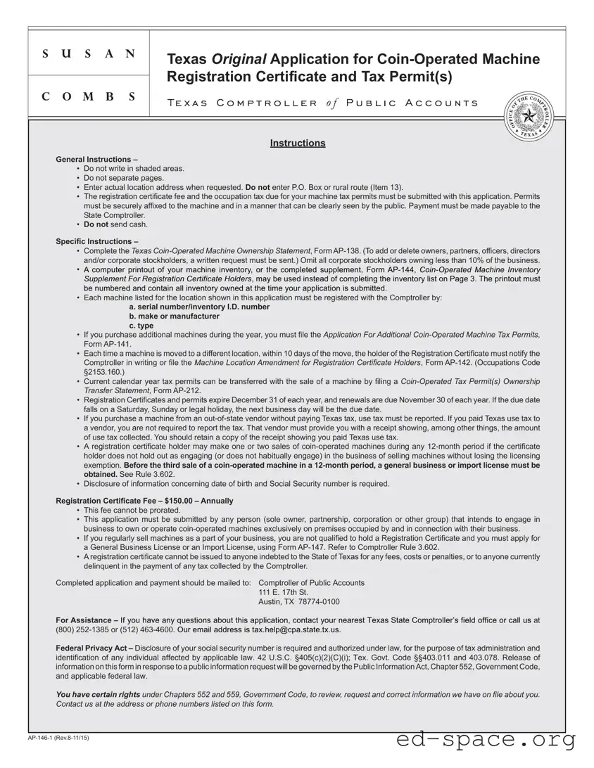 Blank Texas Ap 146 PDF Form