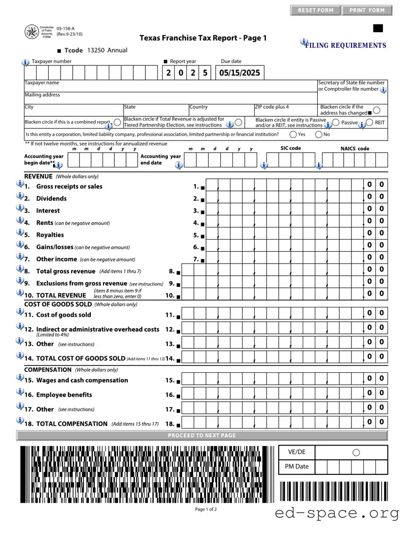 Blank Texas 05 158 A PDF Form