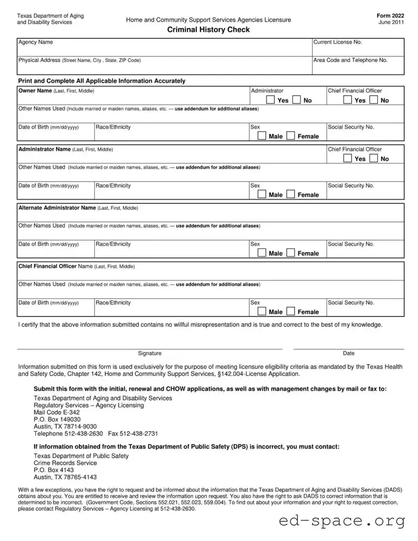 Blank Texas PDF Form