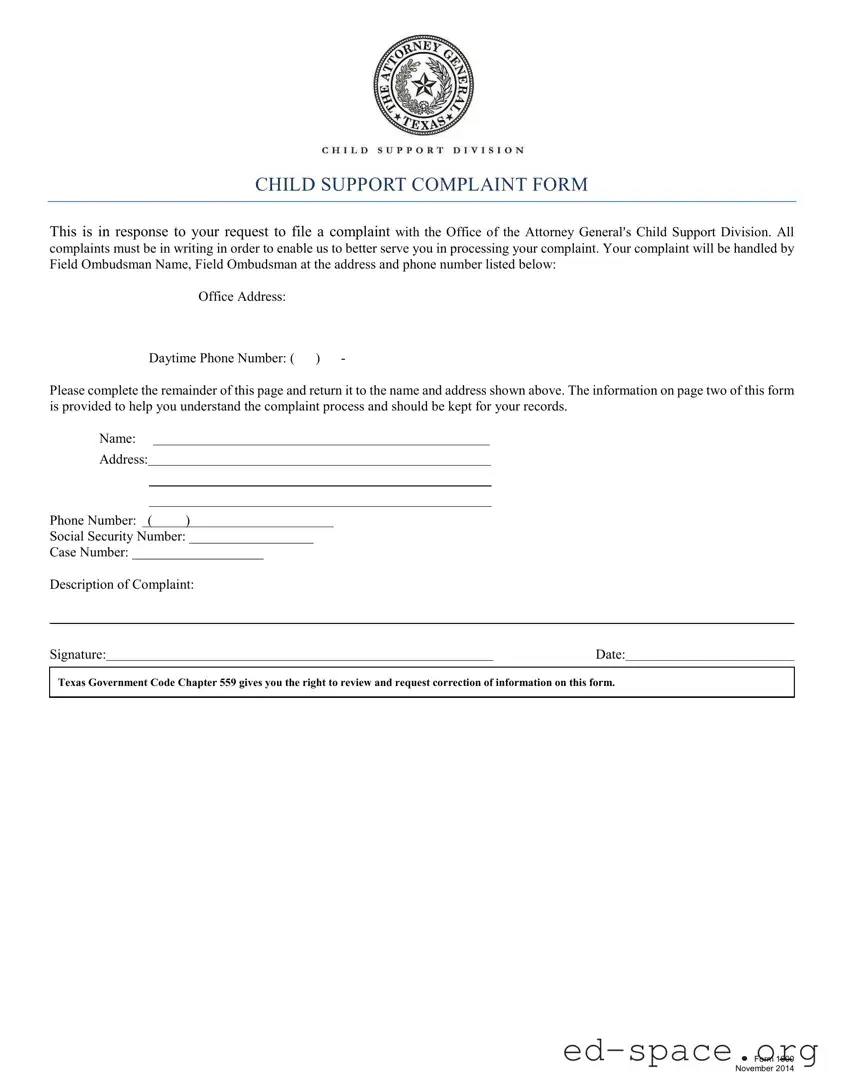 Blank Texas 1600 PDF Form