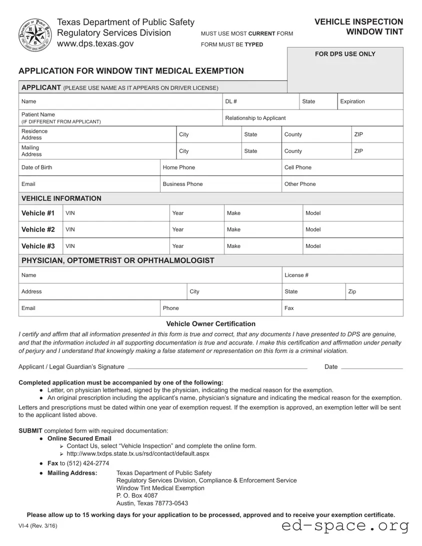 Blank Texas Vi 4 PDF Form
