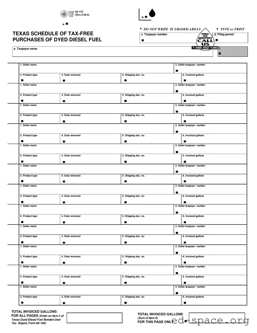 Blank Texas 06 170 PDF Form