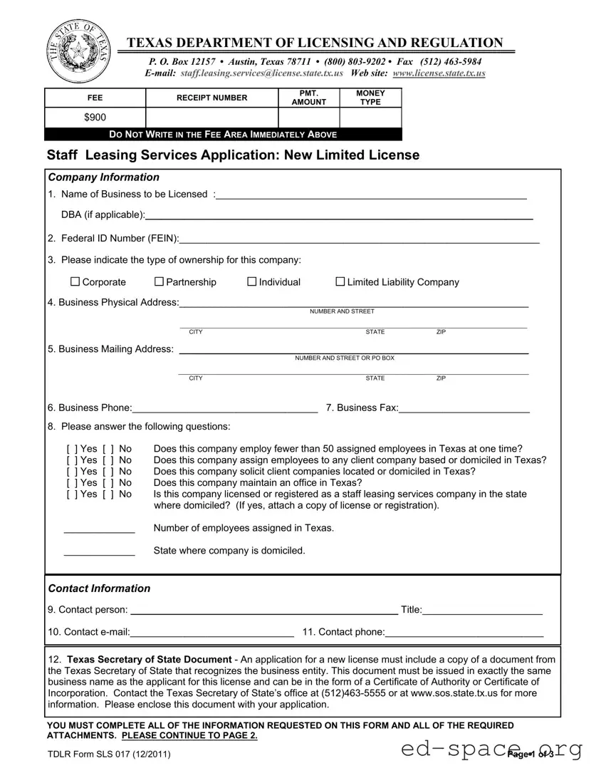 Blank Texas Vtdlr Sls 017 PDF Form
