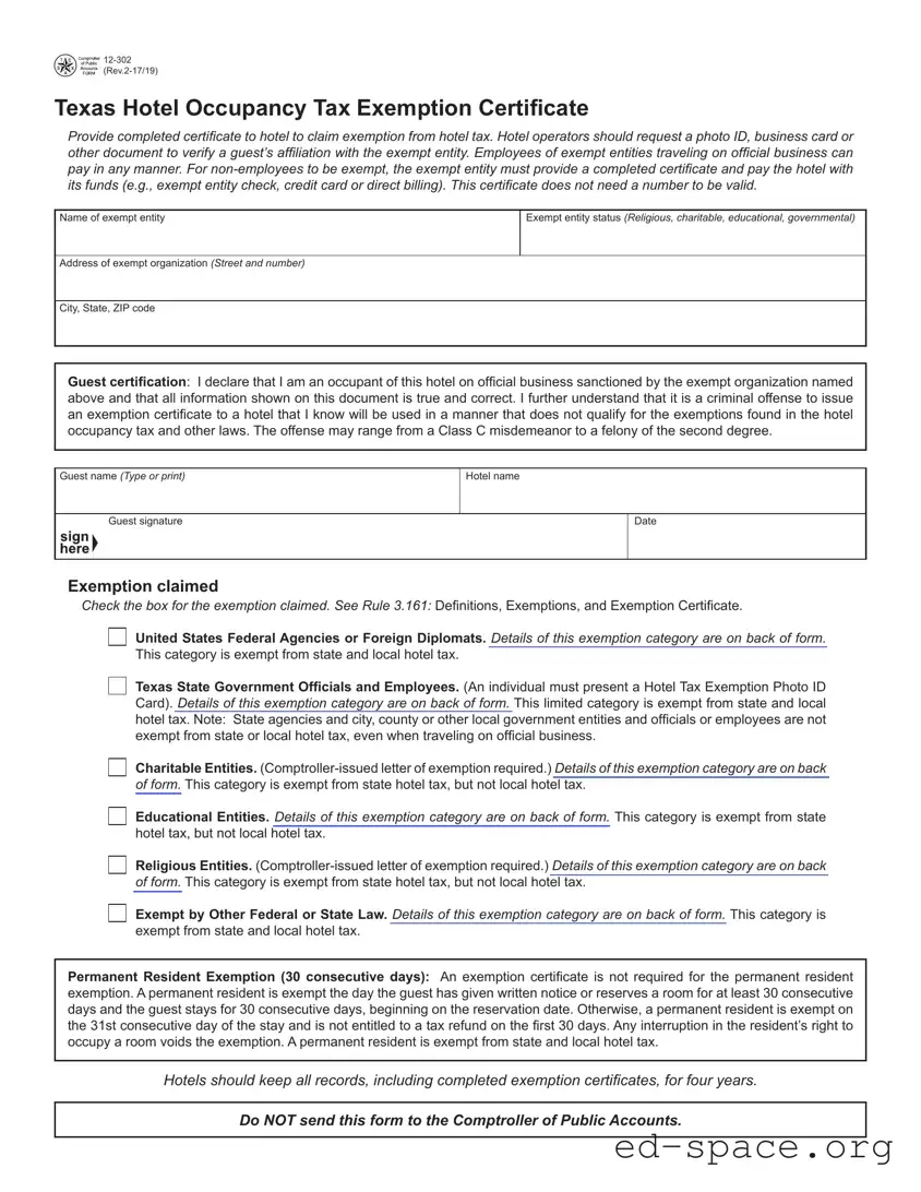 Blank Texas 12 302 PDF Form