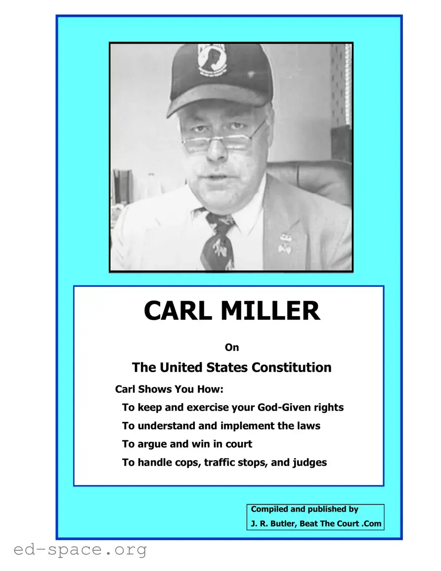 Blank Carl Miller Constitution Handbook PDF Form