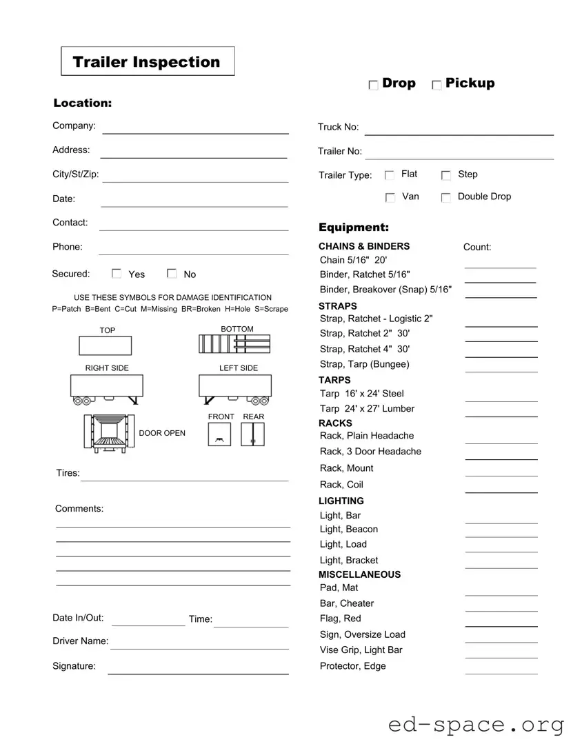 Blank Trailer Inspection PDF Form