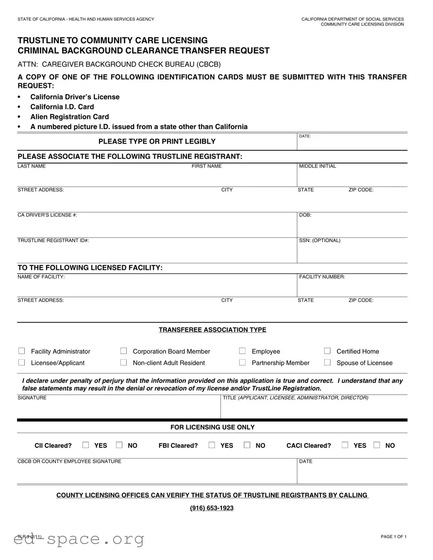 Blank California Tlr 3 PDF Form